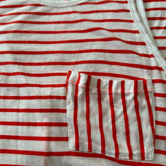 NWOT Sundry Pocket Tank Tomato Red Striped Scoop Back Dress Size 3 | Large - Picture 6 of 10